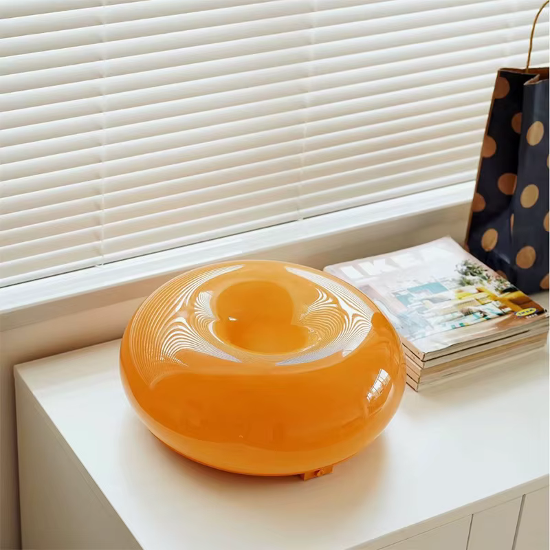 Vintage luxe beignet verre applique Bauhaus orange USB prise chevet bureau d'étude bureau LED lumière ambiante interrupteur tactile tri couleur