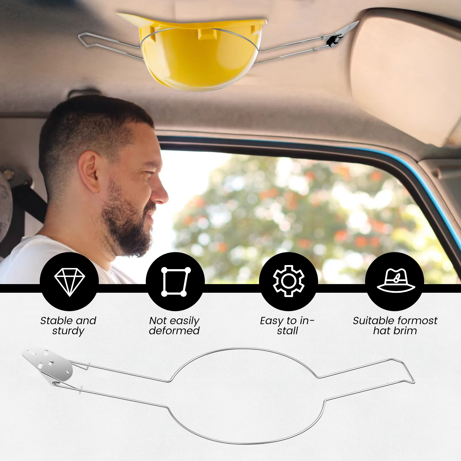 Porte-chapeau de Cowboy de voiture en acier inoxydable
