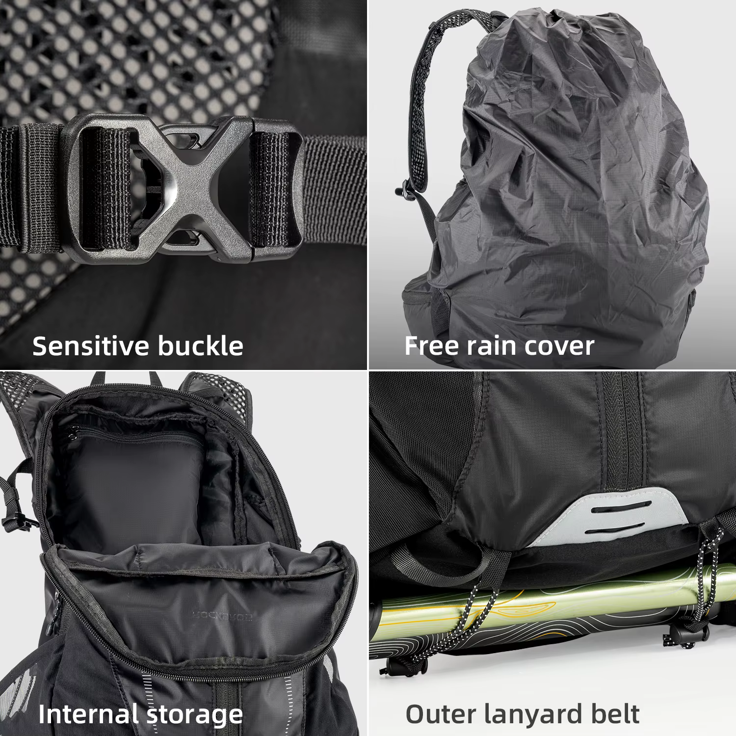 ROCKBROS Sac à dos léger extensible de grande capacité 19L sac à eau étanche à la pluie sac à dos de Trekking de randonnée de Sp