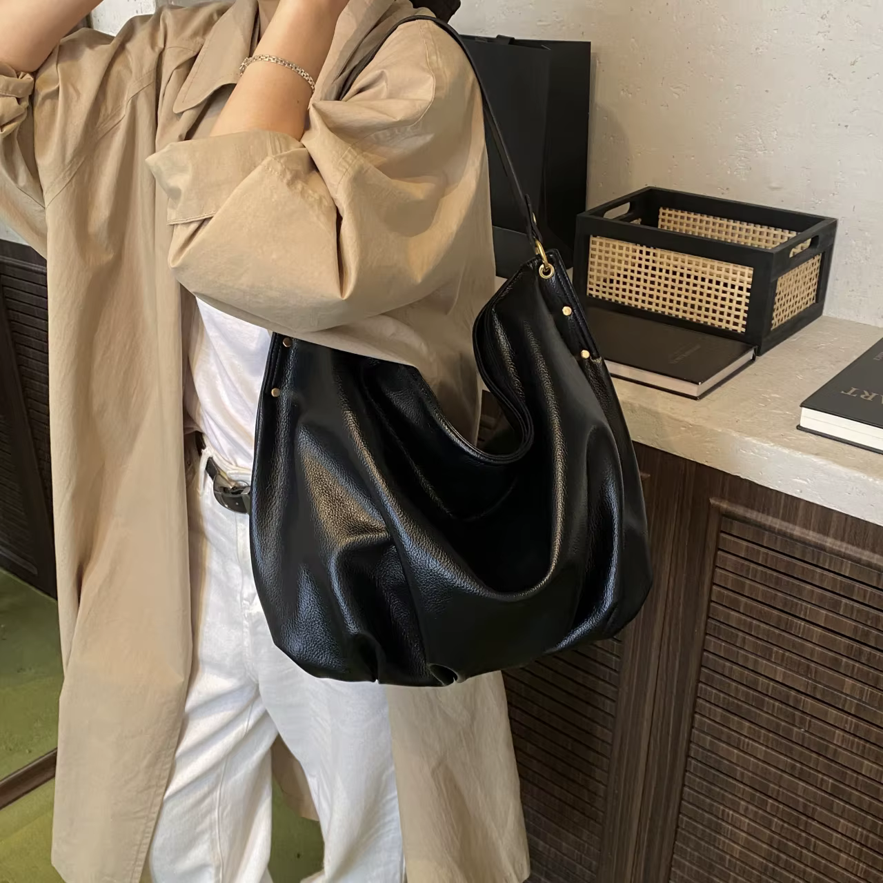 2025 nouveau sac de trajet en cuir Pu sacs à main Hobo marques célèbres sac à bandoulière pour femmes décontracté grand fourre-tout Vintage dames sacs à bandoulière