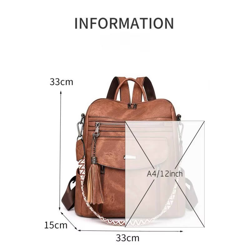 Sac à dos en cuir PU pour femmes