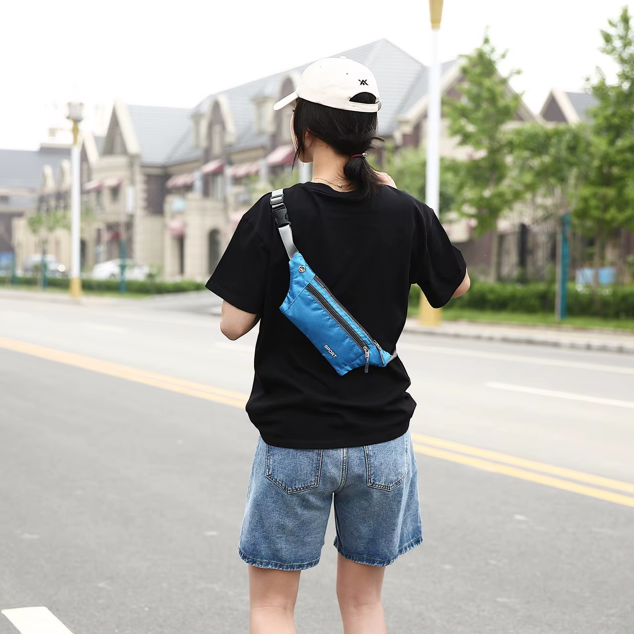 Sac de taille en nylon multifonction pour homme et femme