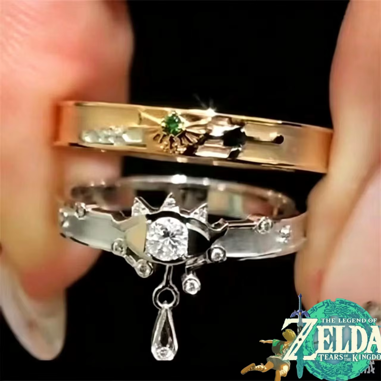 The Legend of Zelda 2D Rings Accessoires de mode de dessin animé, périphériques de jeu cosplay, cadeau d'anniversaire original de luxe pour couple
