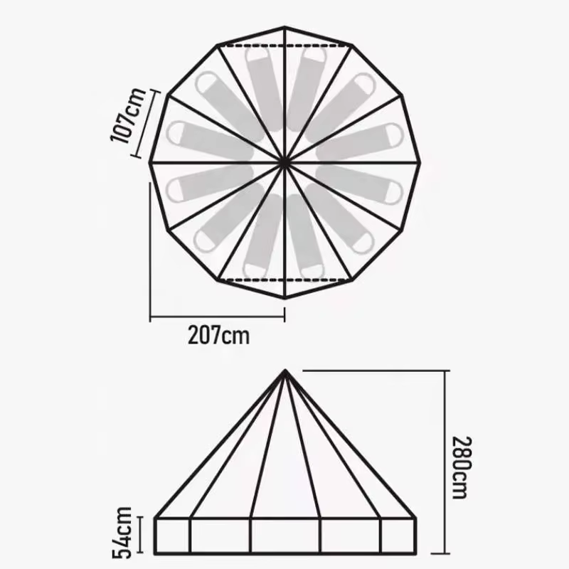 Tente de camping familiale personnalisée hautement rentable, imperméable, pour 4 à 10 personnes, en toile, type yurt ou tente cloche
