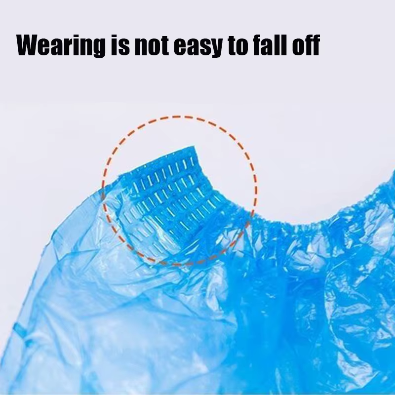100 pièces couvre-bottes imperméables portables en plastique antidérapant couvre-chaussures jetables