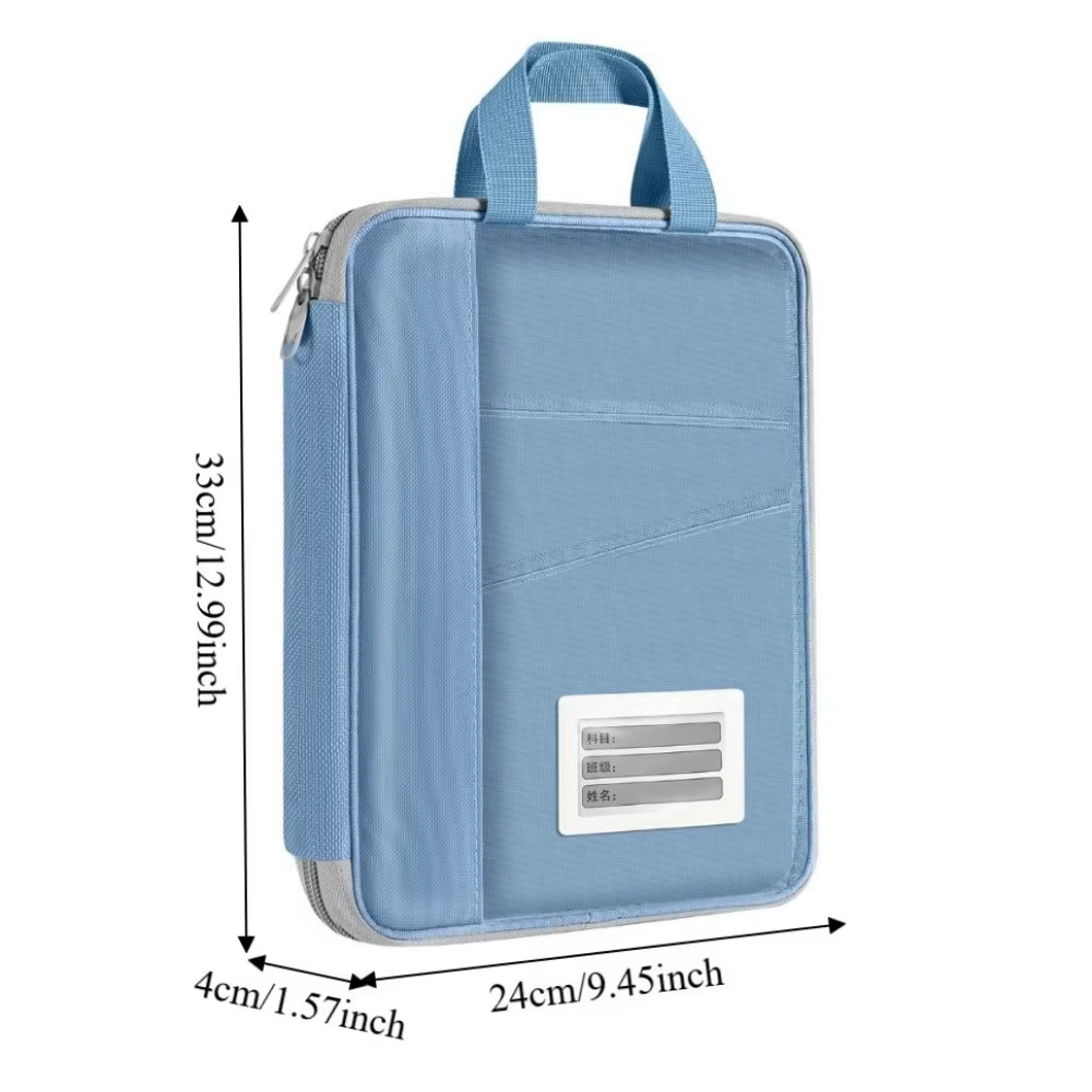 Sac à documents transparent A4, sac à fermeture éclair en maille à grande ouverture, sac de transport multifonctionnel pour papiers de test