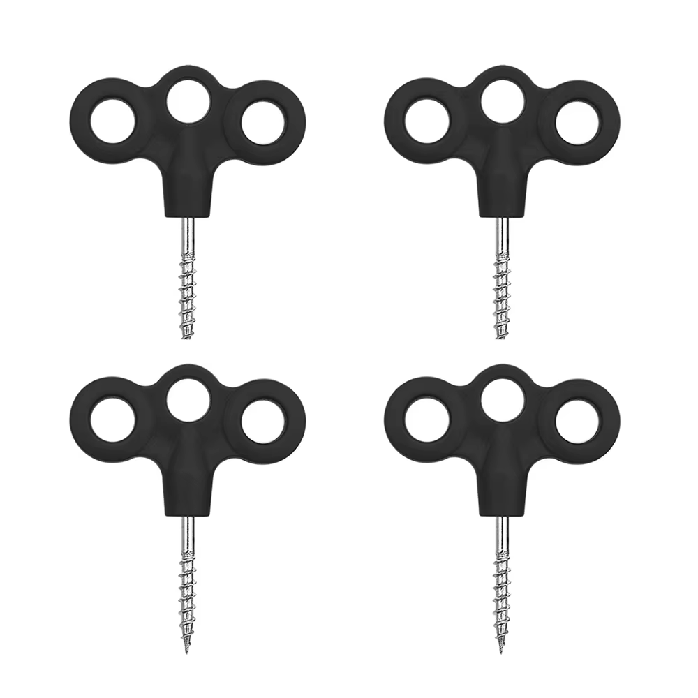 Lot de 4/6 crochets à vis pour tente, boucles de corde, accessoires de camping et randonnée, équipement de voyage lumineux, attaches pour tente, accessoires de fixation