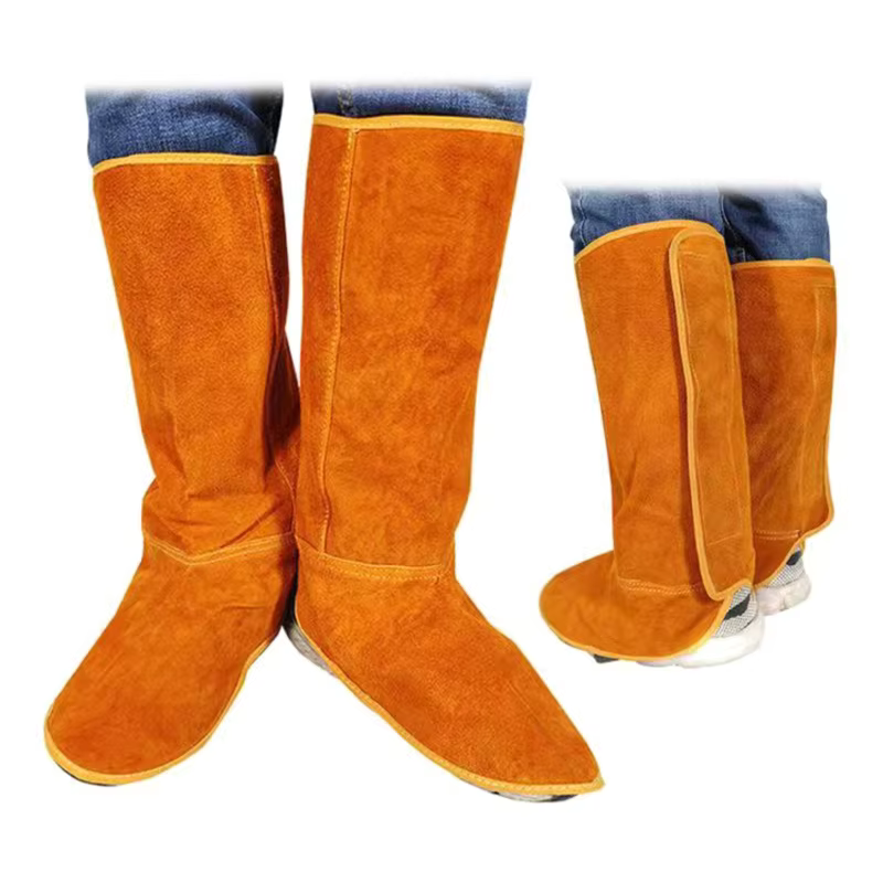 Guêtres de soudage en cuir 15 ''Couvre-chaussures Protection des outils de travail Couvre-pieds de soudeur