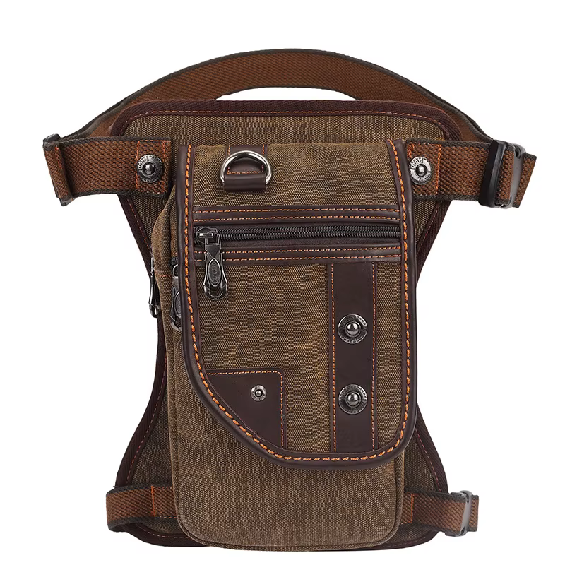 Sac messager rétro en toile pour homme, sac bandoulière d'extérieur, sac de jambe tactique, sac de poitrine sportif personnalisé