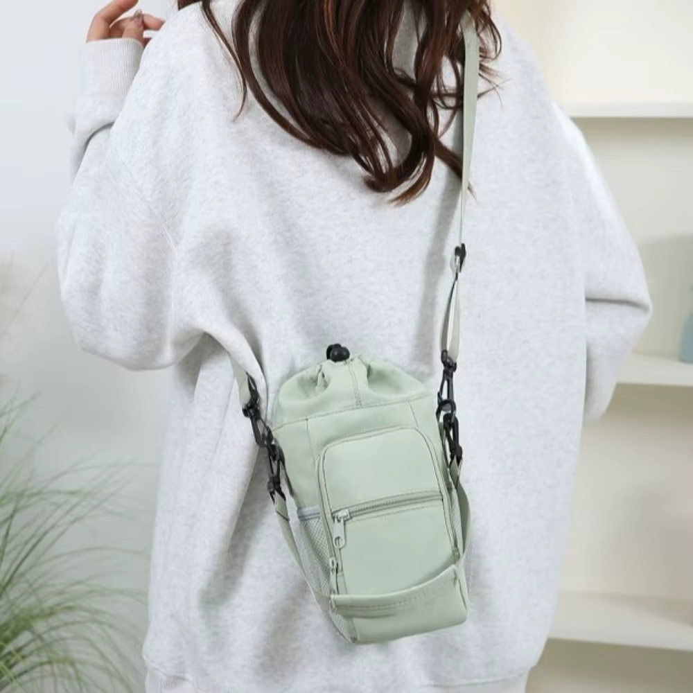 Sac de bouteille d'eau Portable universel, mains libres, avec poche pour téléphone, tasse isolée, housse de protection, sangle réglable, léger