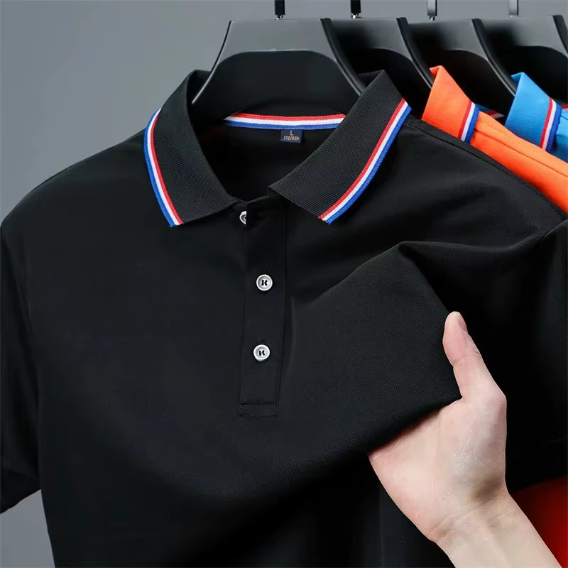 Polo à manches courtes pour homme, couleur unie, décontracté, tendance estivale, confortable et polyvalent