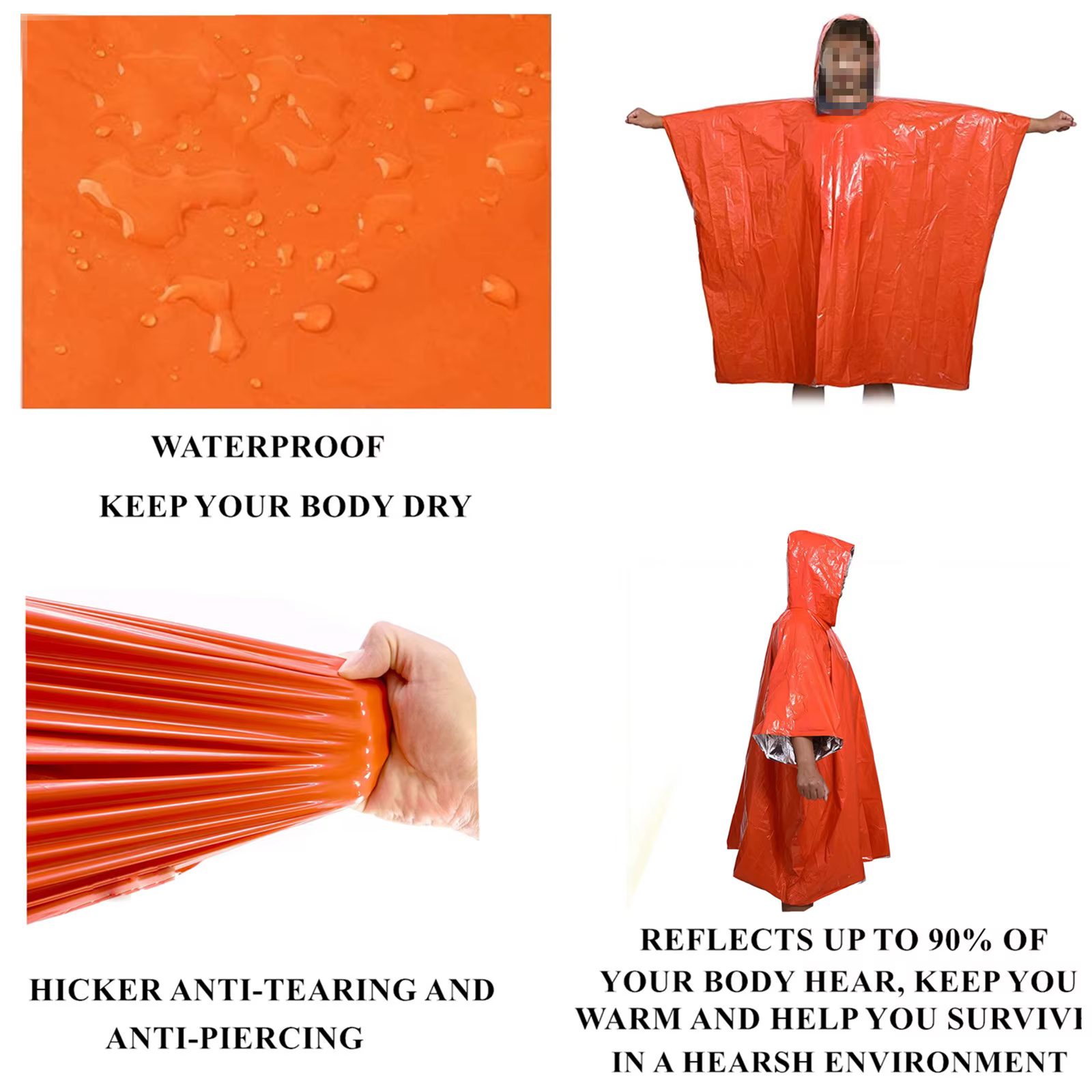 Poncho de survie d'urgence LIFE