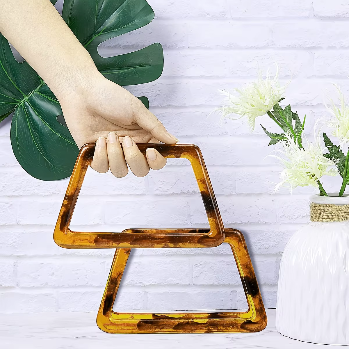 Poignées décoratives pour sacs à main, poignée de poignet, adaptées à la fabrication de sacs et de portefeuilles DIY (semi-circulaires, circulaires)