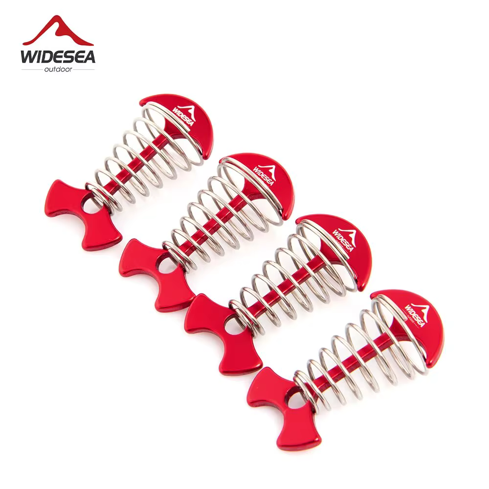 Widesea 4 pièces/ensemble Camping planche réglable en forme de spirale os de poisson pont mousqueton vent corde boucles tente piquets crochet conseil cheville