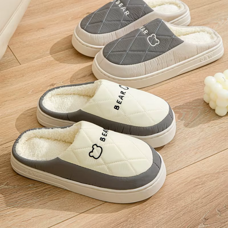 Pantoufles imperméables d'hiver 2025 pour hommes – Chaussures de maison à semelle épaisse ultra douce, chaussons d'intérieur antidérapants avec confort en mousse à mémoire de forme