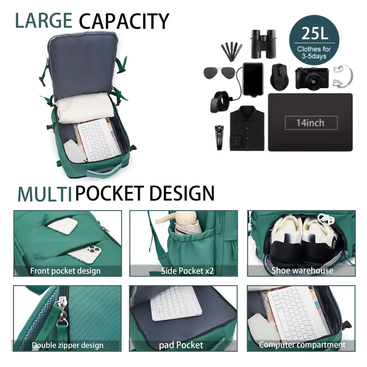 Sac à dos de voyage, multifonctionnel
