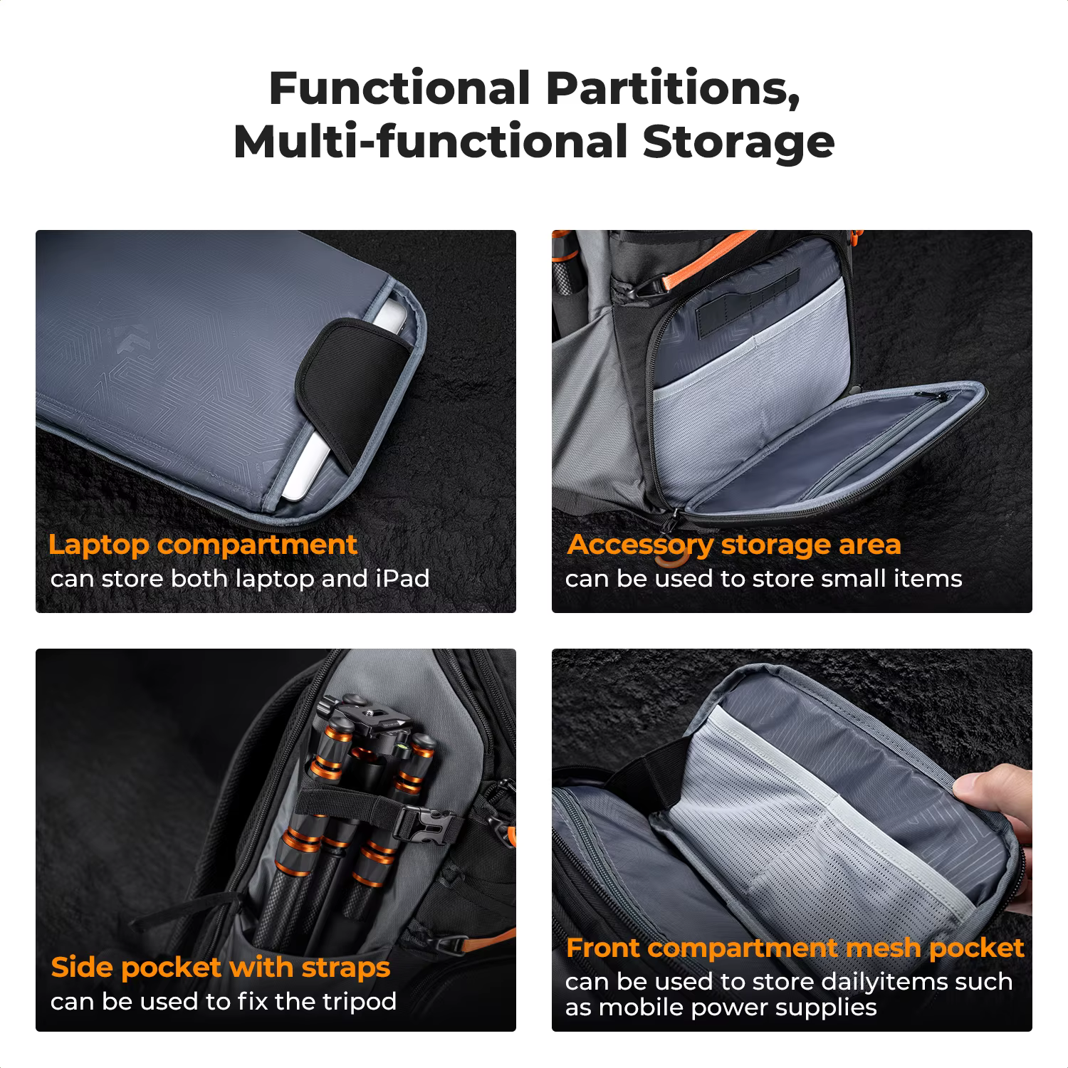 Sac à dos pour appareil photo K&F CONCEPT 25L pour Canon Sony DJI DSLR/SLR