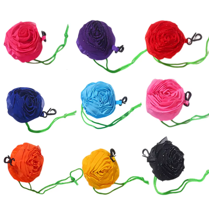 Sac de courses pliable à fleurs de roses, fourre-tout Portable de grande capacité, léger et Durable, sac à main de voyage, pochette de rangement