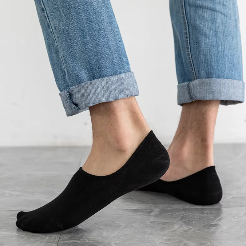 5 paires de chaussettes bateau en coton pour hommes, antidérapantes, en Silicone, invisibles, respirantes, pantoufles de cheville, chaussettes de sport, été et automne
