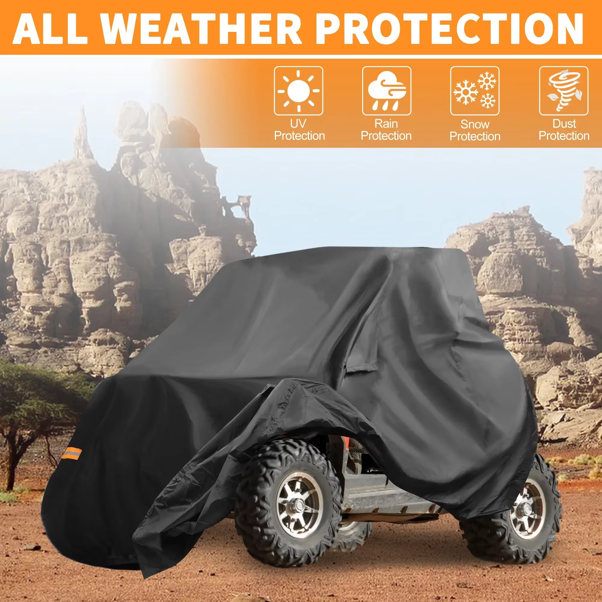 Juste de protection étanche pour UTV, étanche, côte à côte, 210D-PU, 1000x256x110 cm, convient pour Yincin is RZR XP 120 dehors, extérieur