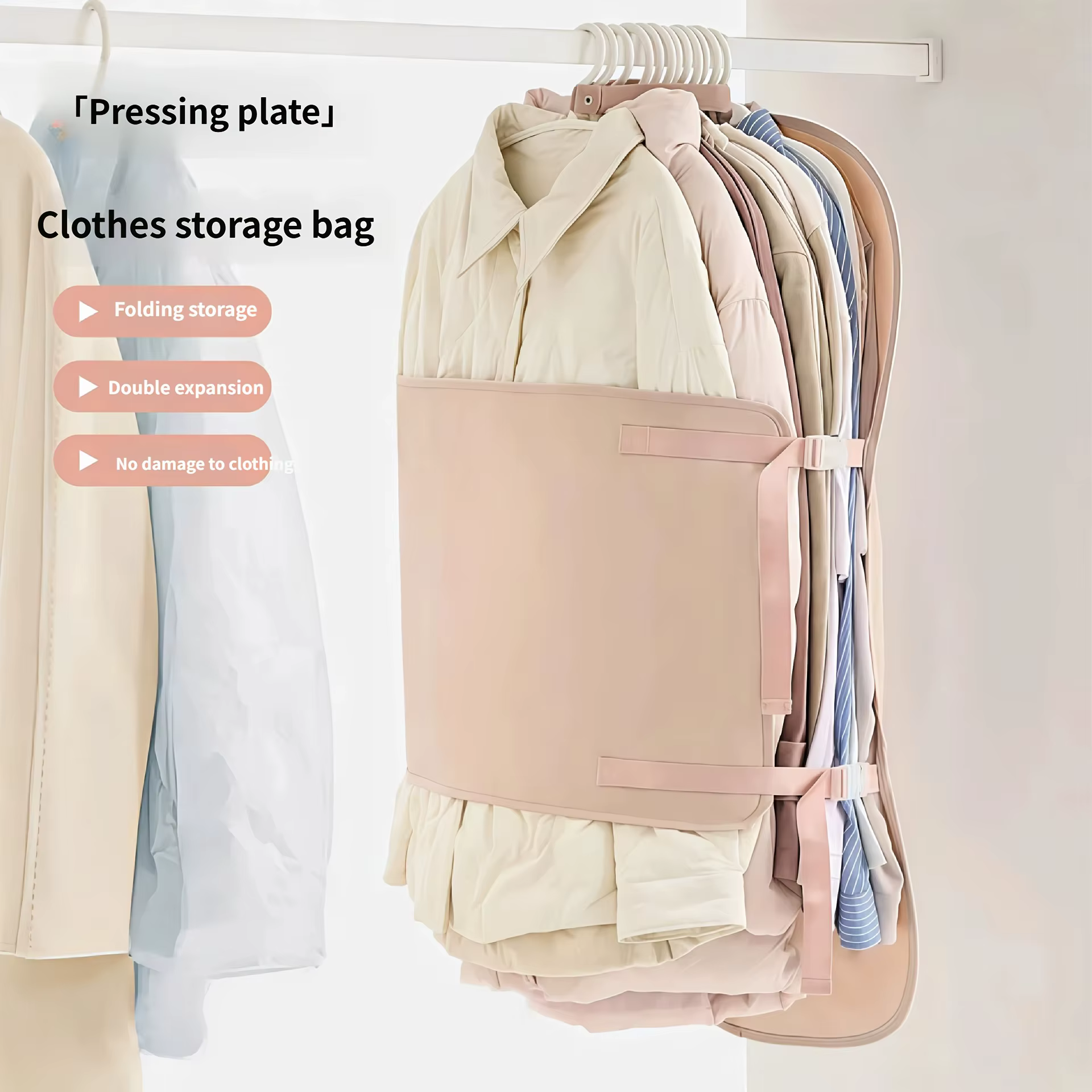 Sac de compression suspendu pour vestes et manteaux – Gain de place de 50 % – Accessoires de chambre à coucher – Organisateur de vêtements