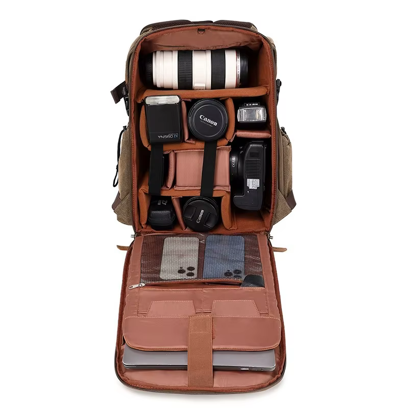 Sac photo à double bandoulière adapté aux micro-caméras, drones, appareils photo reflex numériques, sac multifonctionnel d'extérieur à double bandoulière