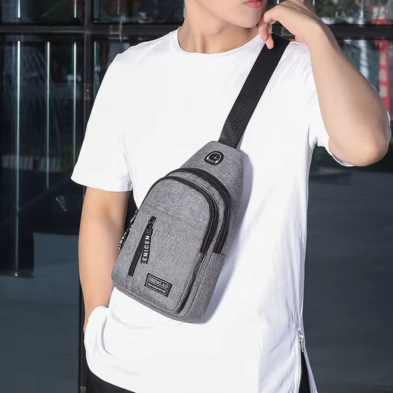 Sac à bandoulière Vintage en toile et cuir pour hommes