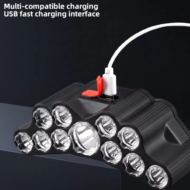 Lampe frontale puissante à 5/11 LED