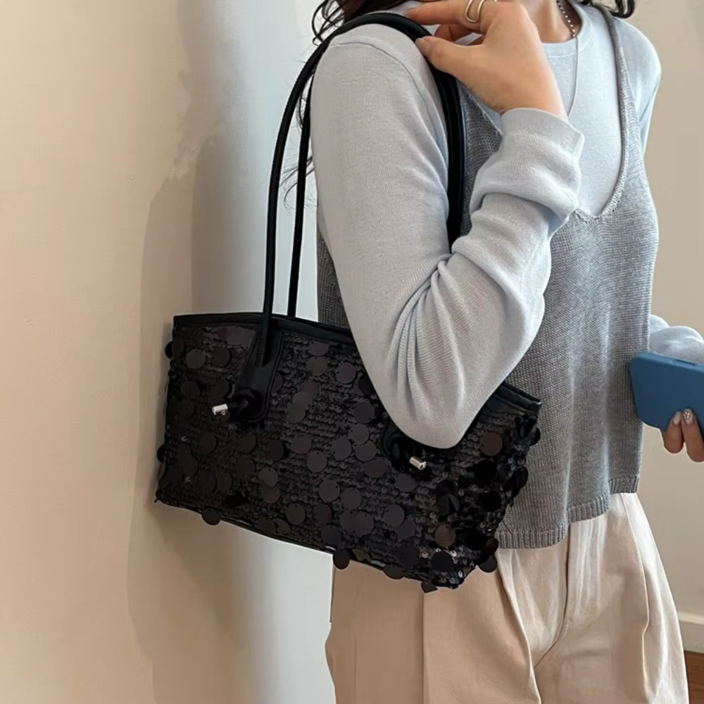 Sac fourre-tout portable à paillettes brillantes