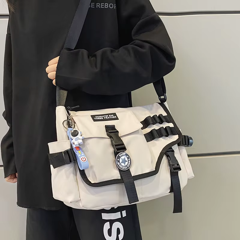 Sacs à bandoulière en toile pour femmes 2023 Nylon hommes postier étudiant sac à bandoulière grande sacoche mode Bookbag grands sacs à main