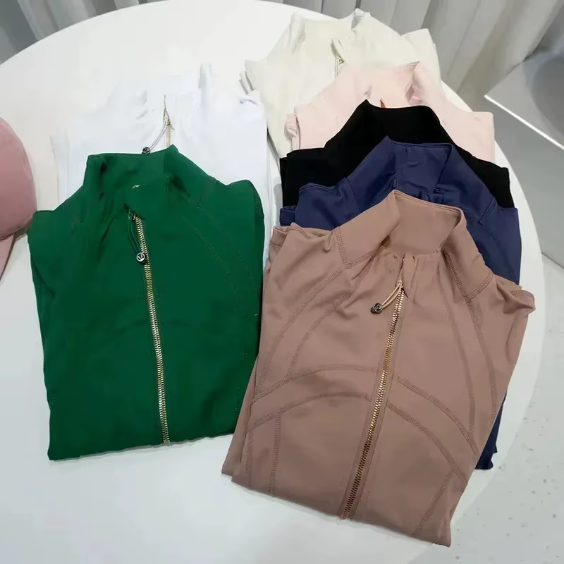 Veste Rose Gold 2025 Troisième Génération Sans Maille Coupe Slim Fine Sport Fitness Yoga Col Montant Vêtement d'extérieur pour Femme