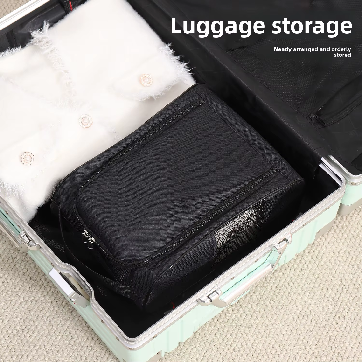 Sacs à chaussures pour le voyage, lot de 2 sacs de voyage pour chaussures, grand sac à chaussures de voyage imperméable et portable avec fermeture éclair