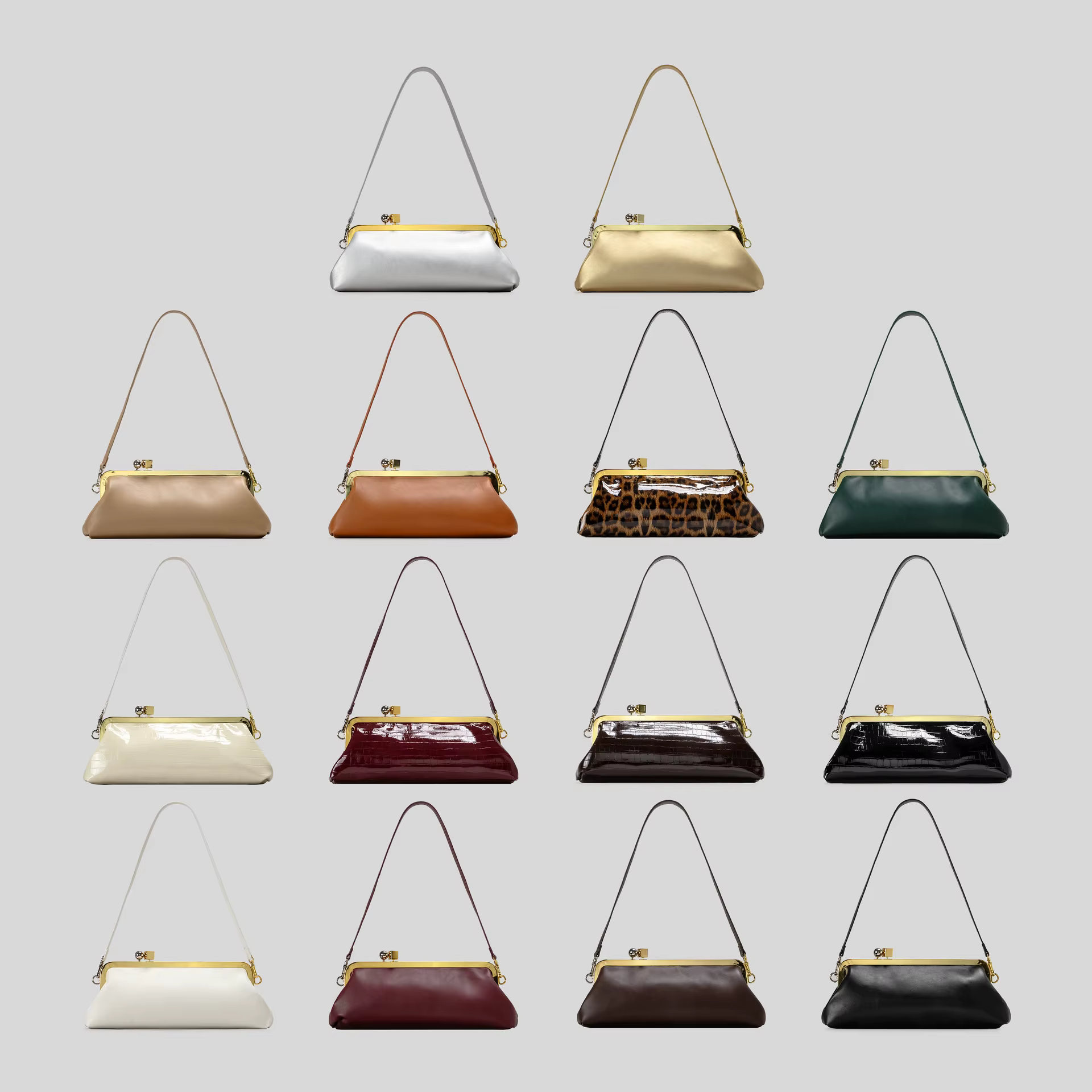 Pochette longue avec bandoulière amovible pour femmes, sac Baguette à la mode, sac à main de luxe à Clip de styliste pour dames