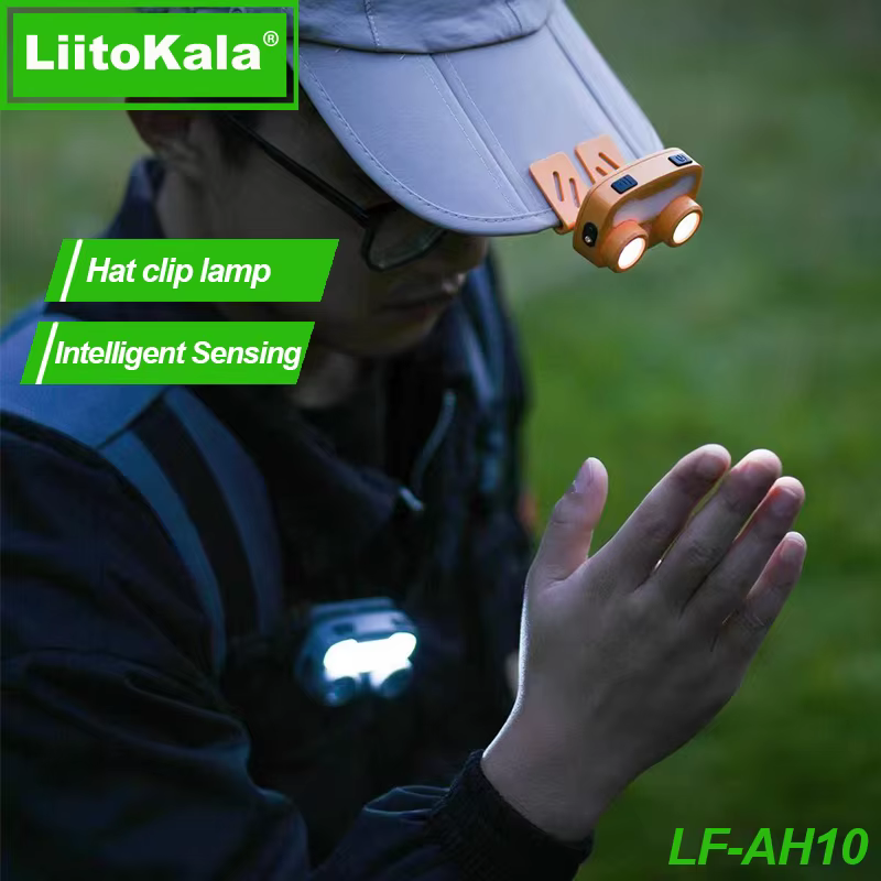 Lampe frontale LiitoKala LED Wick LH-AH10 avec batterie rechargeable 1000mAh et port de charge Type-C
