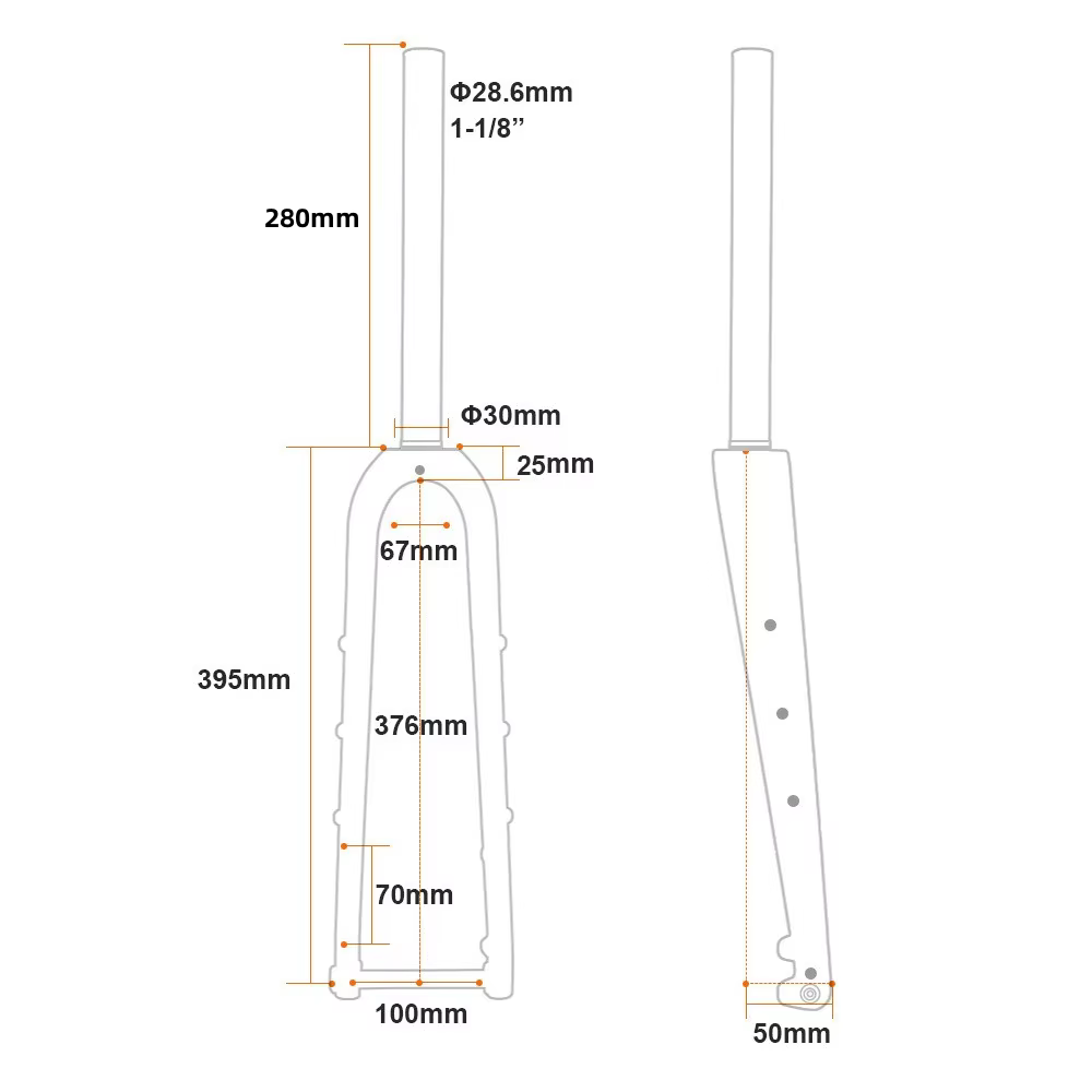 Fourche de vélo de route ultralégère entièrement en carbone