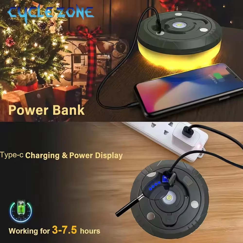 Lampe de camping LED avec bande lumineuse enroulable