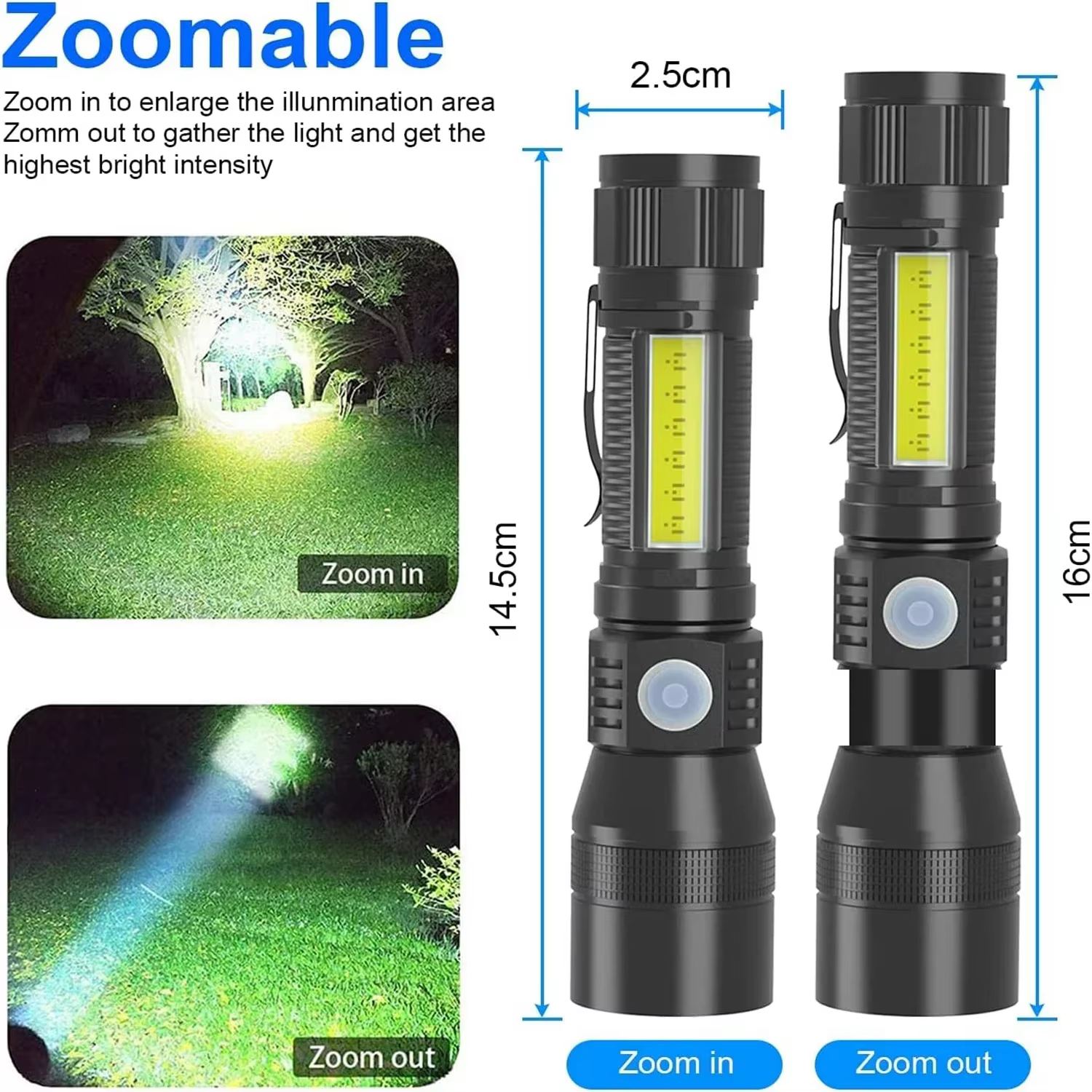 Lampe torche UV et lampe puissante rechargeable par USB