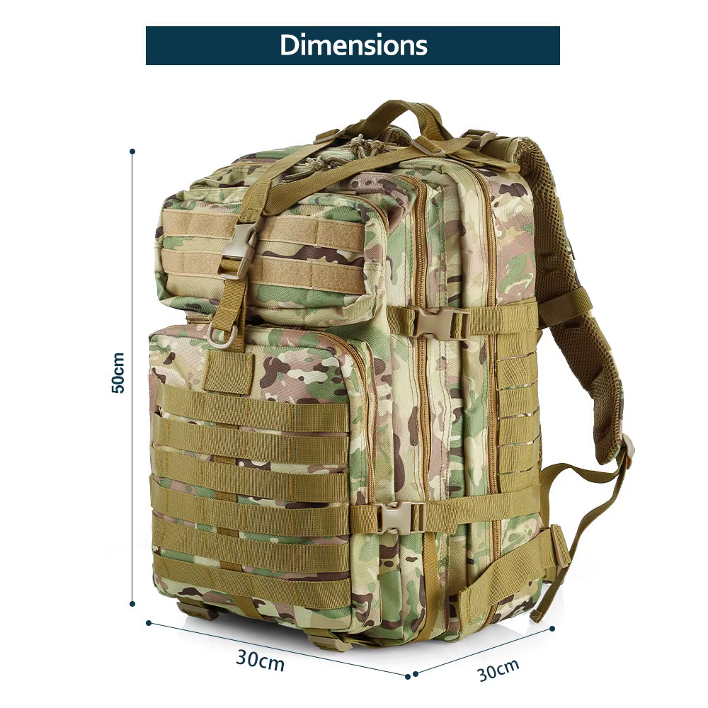 50 litres extérieur tactique double épaule grand 3P sac à dos Backcountry cyclisme sport sac à dos voyage attaque camouflage multi-fu