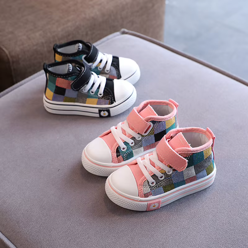 Chaussures montantes en toile pour enfants, respirantes, assorties, décontractées, grande-bretelle, mode printemps 2022
