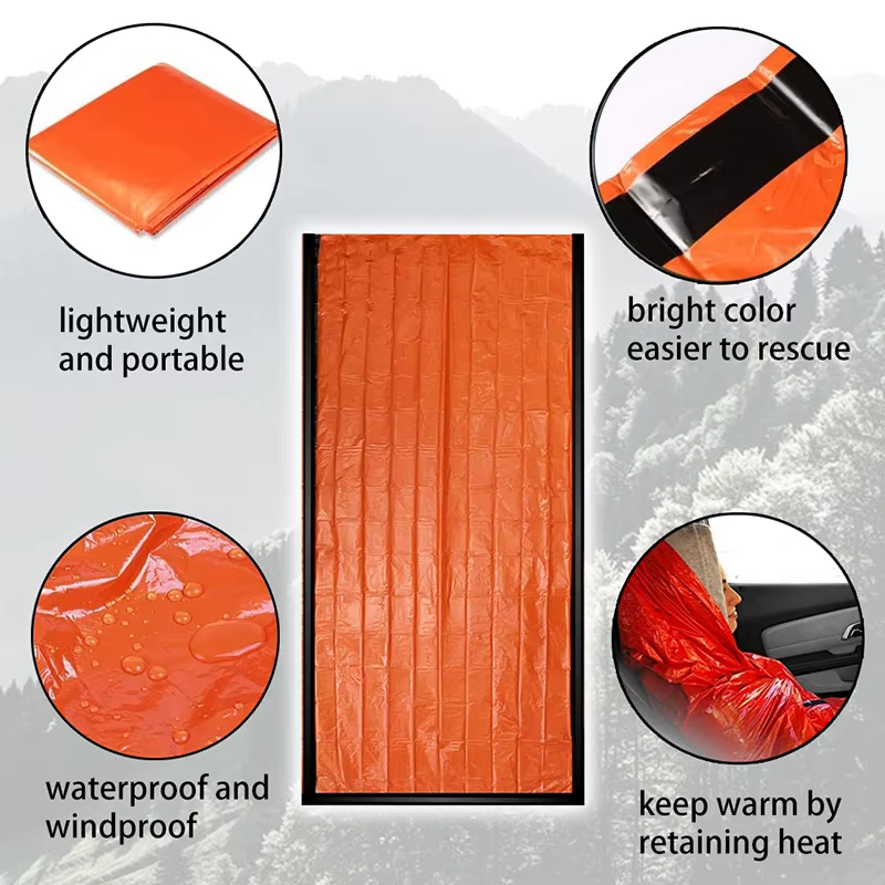 Sac de couchage d'urgence ultra imperméable en Mylar