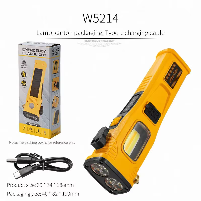 Lampe de poche tactique Super lumineuse, Rechargeable, haute Lumens, torche LED avec lumière latérale COB et affichage W5214