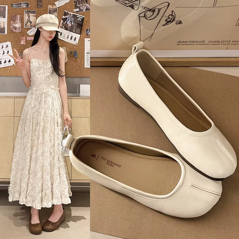 Nouvelles Chaussures Plates pour Femmes, Ballerines Souples, Mocassins Décontractés à Enfiler, Chaussures Basses pour Dames 1202