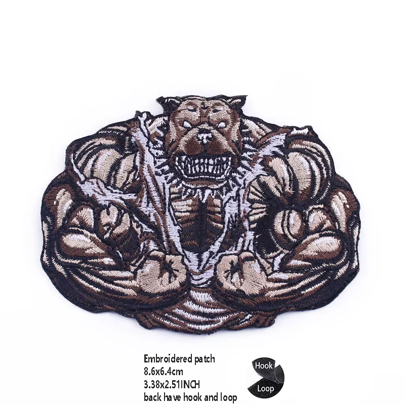 Accessoires de sac d'extérieur brodés, série d'animaux, singe, insigne d'asile, crâne, chaton, bricolage, crochet, boucle, patchs de sac à dos pour vêtements