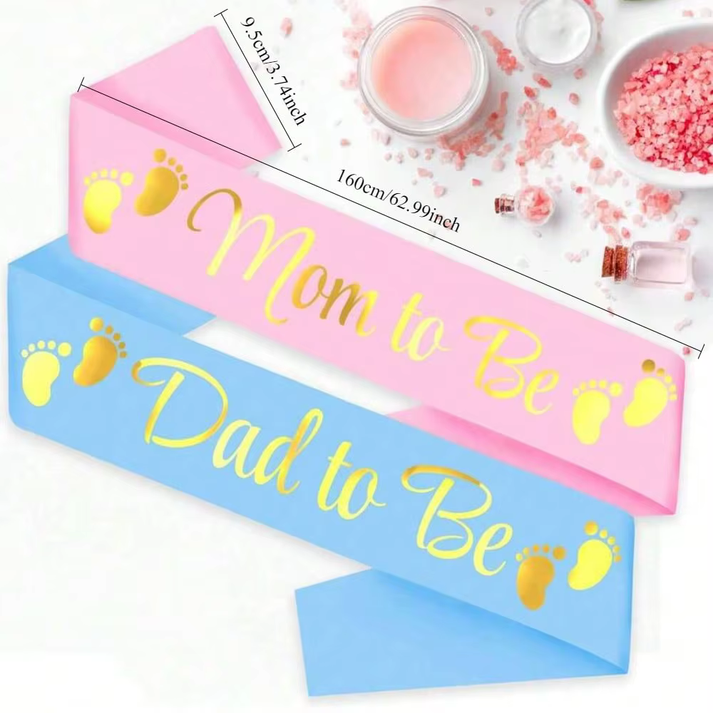 2 écharpes « Future maman » et « Future papa », ceinture à estampage à chaud, fournitures de fête, bretelles