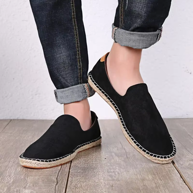 QuestionSlip-On Hand Sewn Thread Linen Sole Shoes