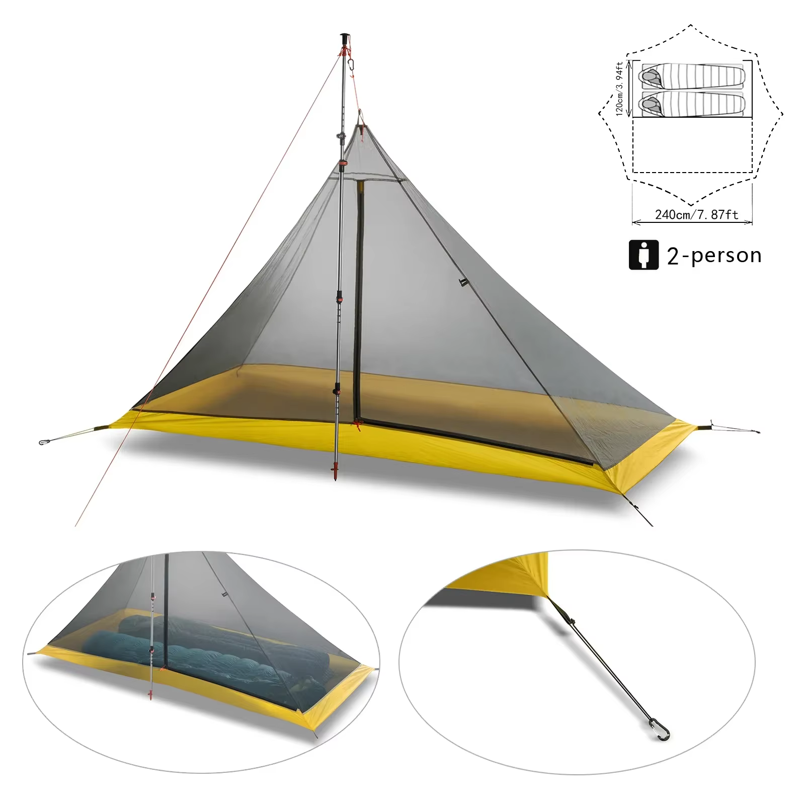 Tente de Camping ultralégère pour 2 à 4 personnes