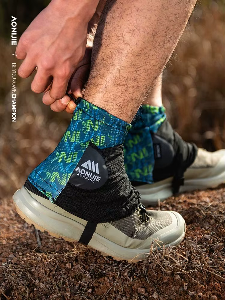 AONIJIE 1 paire de guêtres de course basses réglables couvre-chaussures enveloppants de protection pour hommes femmes randonnée en plein air prévenir la pierre de sable