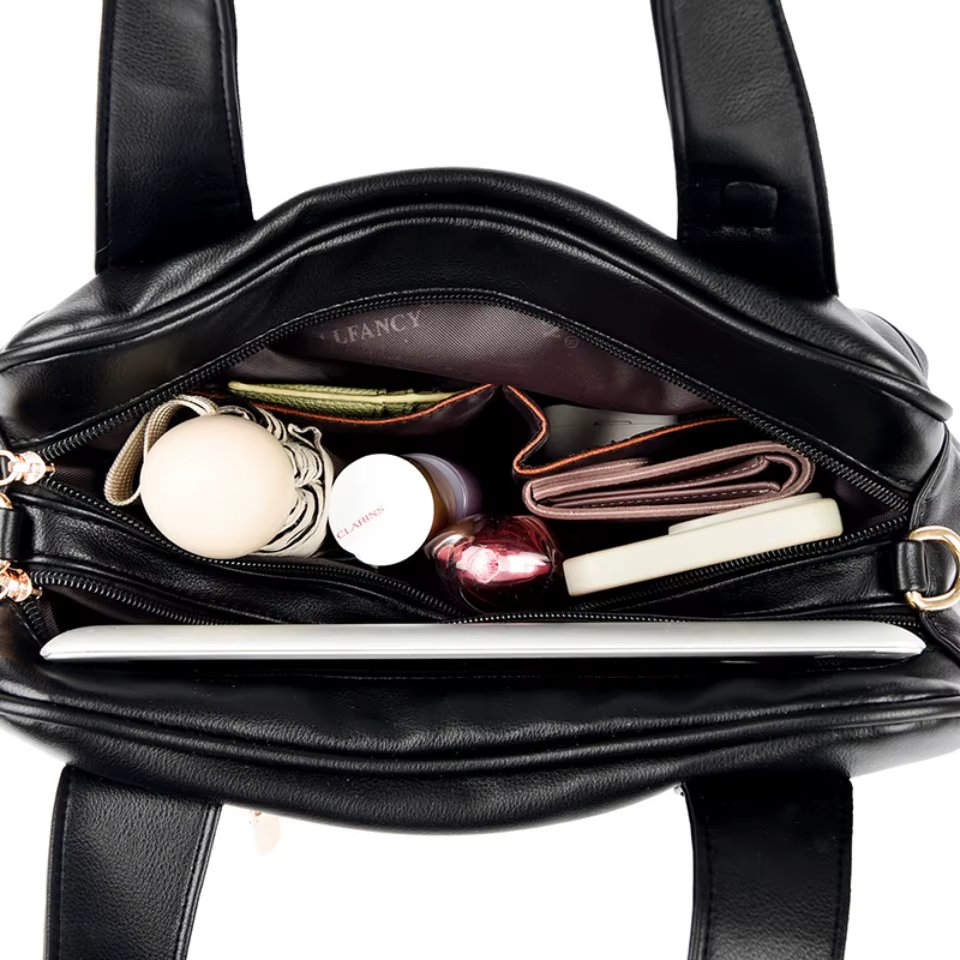 Sac à main en cuir végétalien de qualité supérieure, robuste et résistant à l'usure, avec design plissé, poignée supérieure, sac à bandoulière pour les trajets quotidiens
