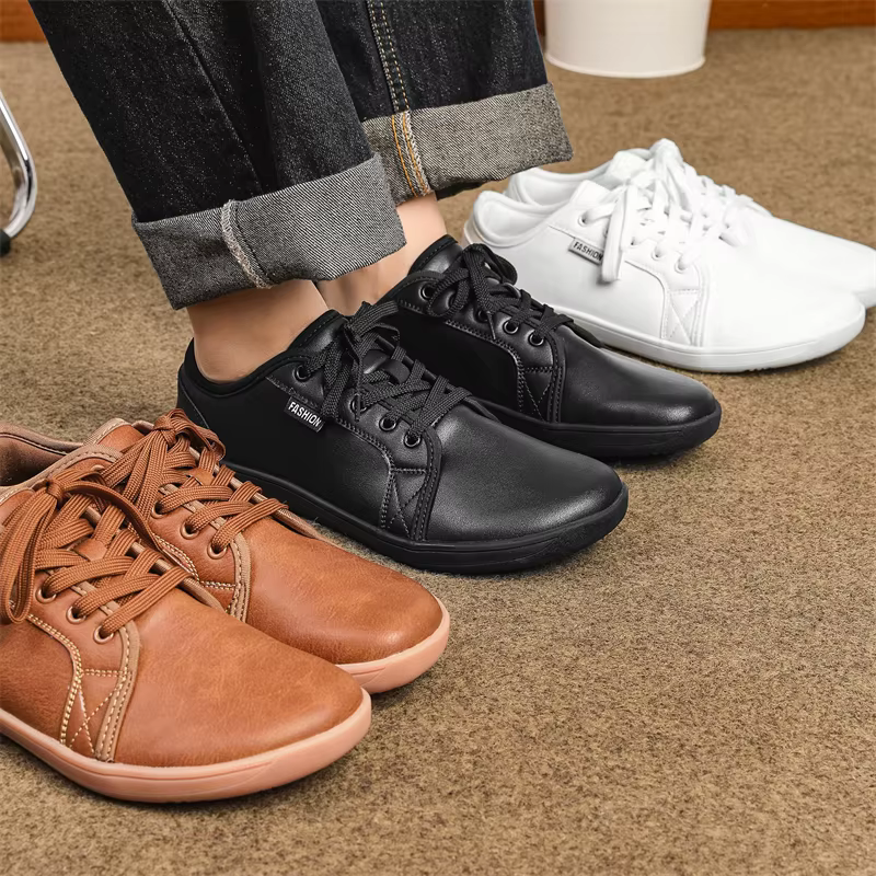 Chaussures minimalistes taille 37-48 hommes et femmes bout large pieds nus décontracté en cuir artificiel