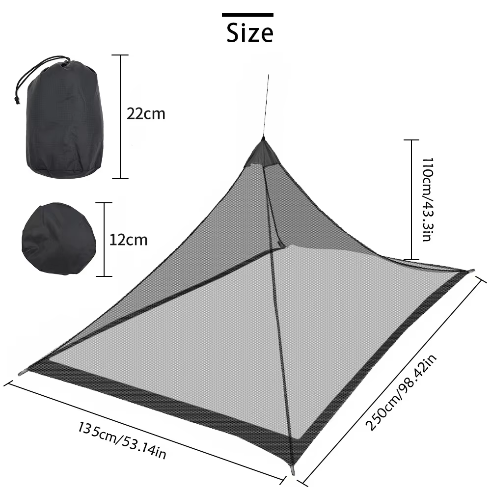 Tente de moustiquaire de Camping en maille pyramidale